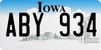 IA license plate ABY934