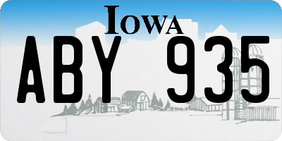 IA license plate ABY935