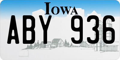 IA license plate ABY936