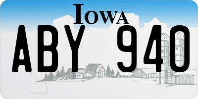 IA license plate ABY940