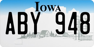 IA license plate ABY948