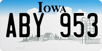 IA license plate ABY953