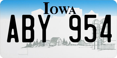 IA license plate ABY954