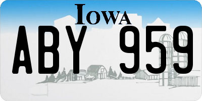IA license plate ABY959