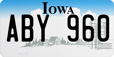 IA license plate ABY960