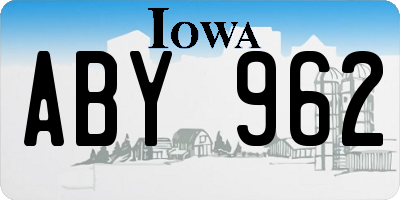 IA license plate ABY962
