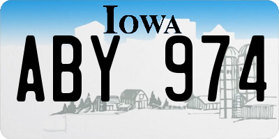 IA license plate ABY974
