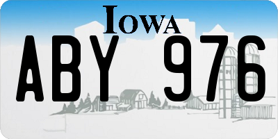 IA license plate ABY976