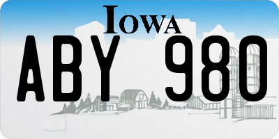 IA license plate ABY980