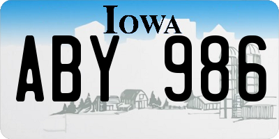 IA license plate ABY986