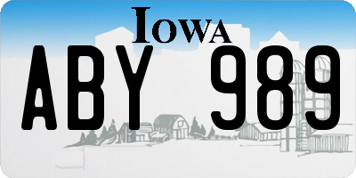 IA license plate ABY989