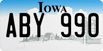IA license plate ABY990