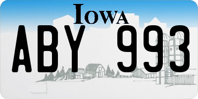 IA license plate ABY993