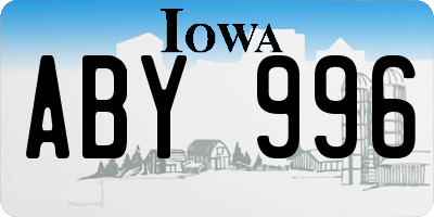 IA license plate ABY996