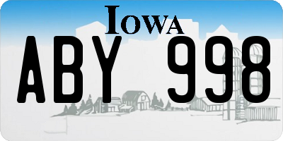 IA license plate ABY998