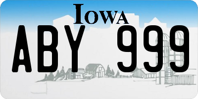 IA license plate ABY999