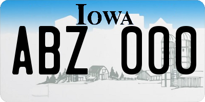 IA license plate ABZ000