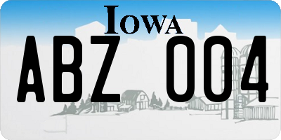 IA license plate ABZ004