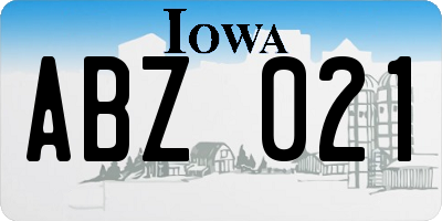 IA license plate ABZ021