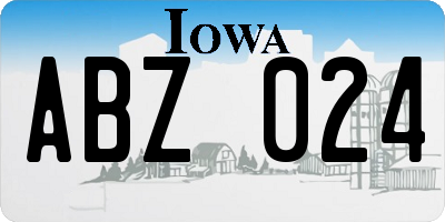 IA license plate ABZ024