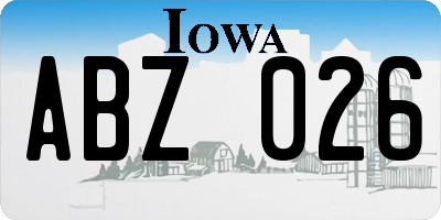 IA license plate ABZ026