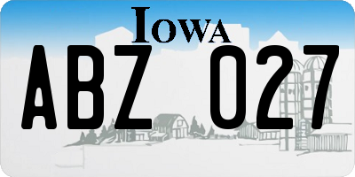 IA license plate ABZ027