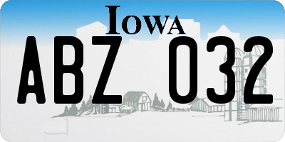 IA license plate ABZ032