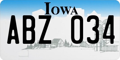 IA license plate ABZ034