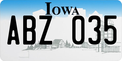 IA license plate ABZ035