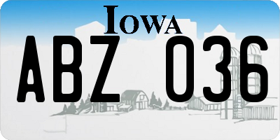 IA license plate ABZ036