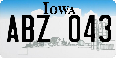 IA license plate ABZ043