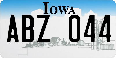 IA license plate ABZ044