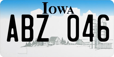 IA license plate ABZ046