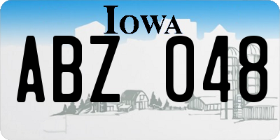 IA license plate ABZ048