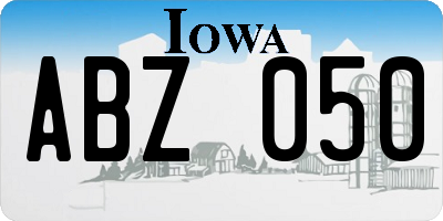 IA license plate ABZ050
