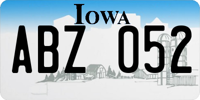IA license plate ABZ052