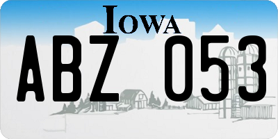 IA license plate ABZ053