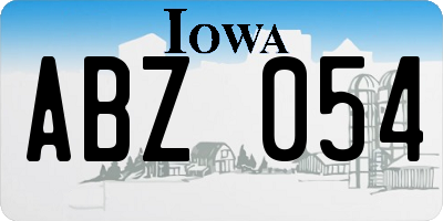 IA license plate ABZ054