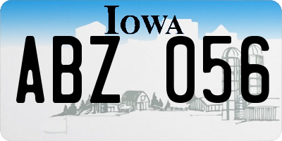 IA license plate ABZ056