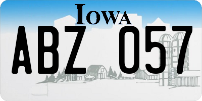IA license plate ABZ057