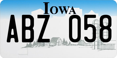 IA license plate ABZ058