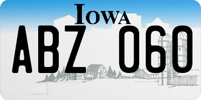 IA license plate ABZ060