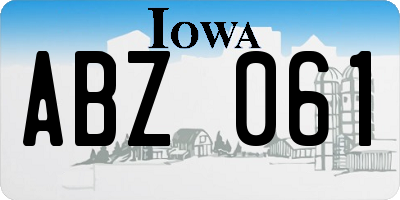 IA license plate ABZ061