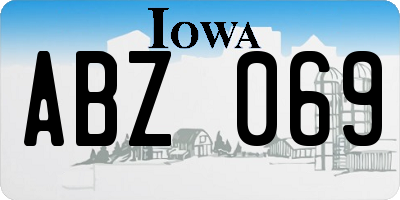 IA license plate ABZ069