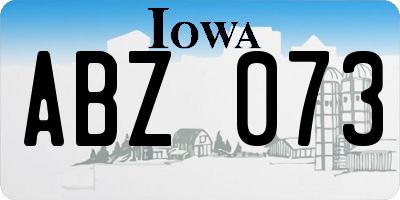 IA license plate ABZ073