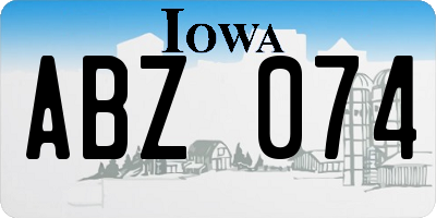 IA license plate ABZ074