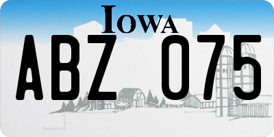 IA license plate ABZ075