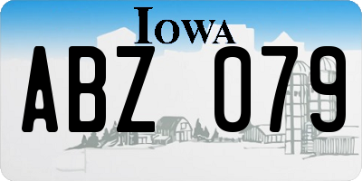 IA license plate ABZ079