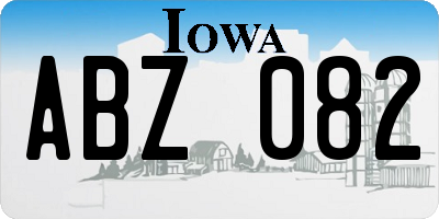 IA license plate ABZ082