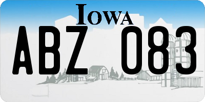 IA license plate ABZ083